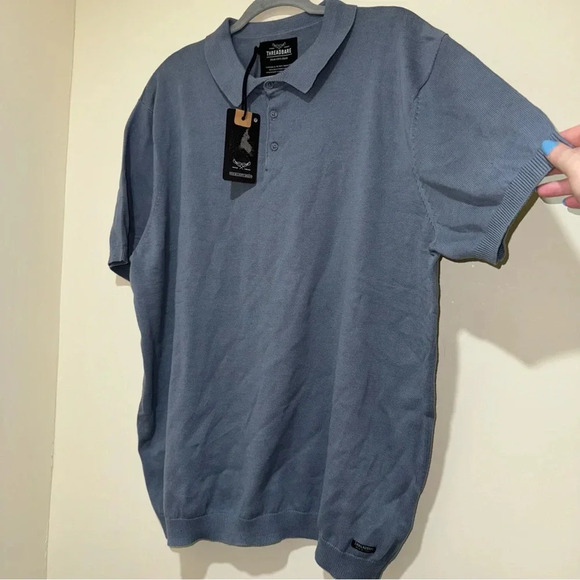 Men’s Threadbare Brand  NWT Casual Blue Cotton Plus Size Polo Shirt Size XXL NEW - Picture 6 of 15
